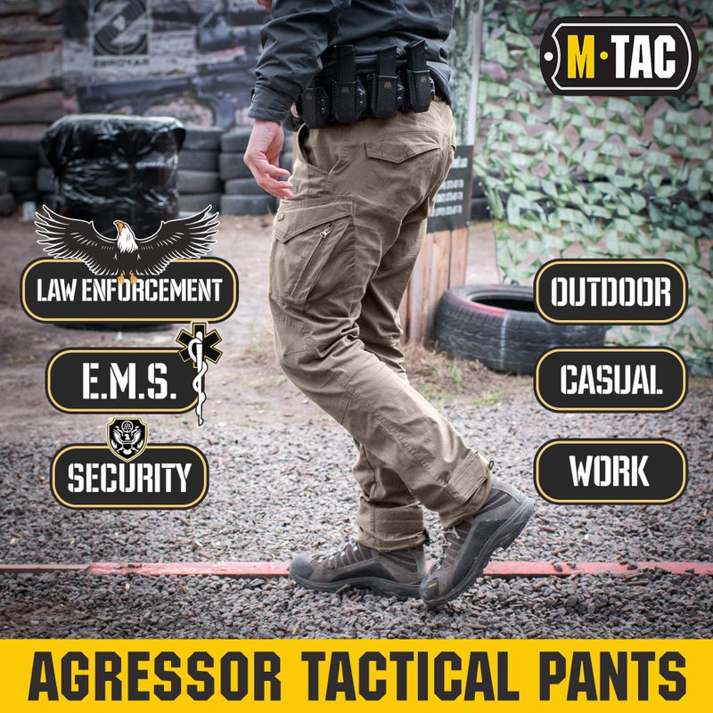 M-Tac Aggressor Flex Tactical Cargo Pants for Men â€“ Durable Rip-Stop Cargo Work Trousers with Reinforced Knees, Stretch Fit and Outdoor Comfort (Dark Olive, 40/36) - Image 2